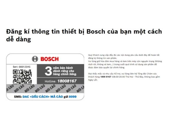 Hướng dẫn kiểm tra thời hạn bảo hành bếp từ Bosch bằng mã sản phẩm và số serial